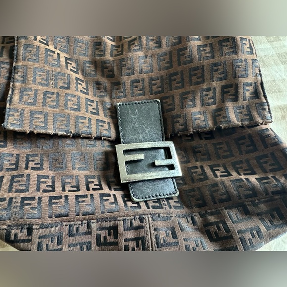 Vintage Fendi Monogram Brown and Black Messenger Bag - Picture 14 of 16